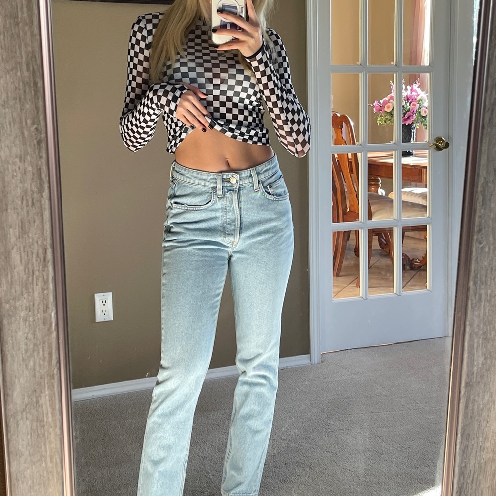 Light washed blue jeans